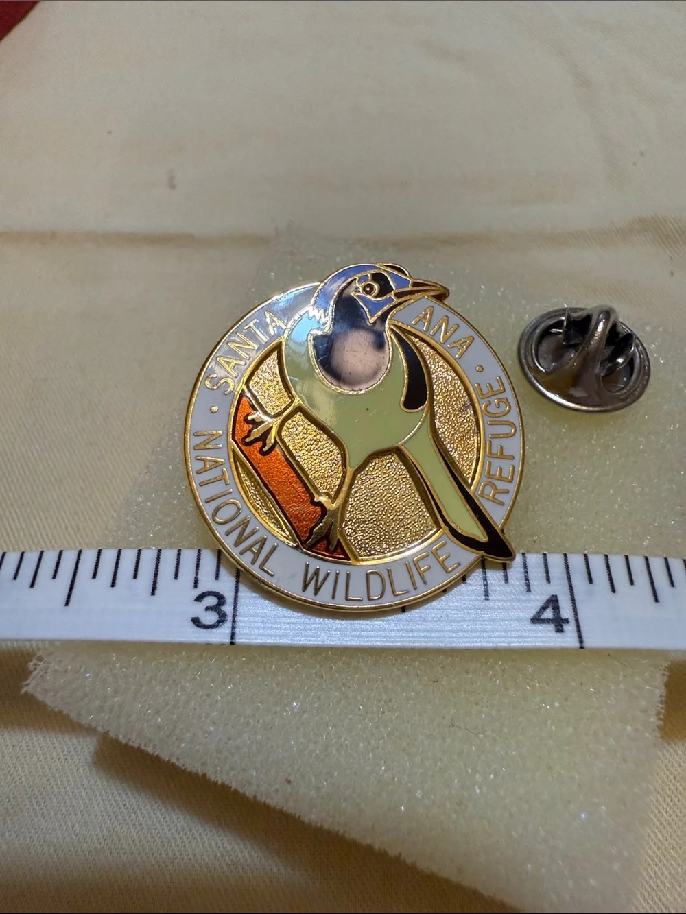 Impressions Gold-Tone Enamel Bird Brooch with Green, Black & Blue Accents